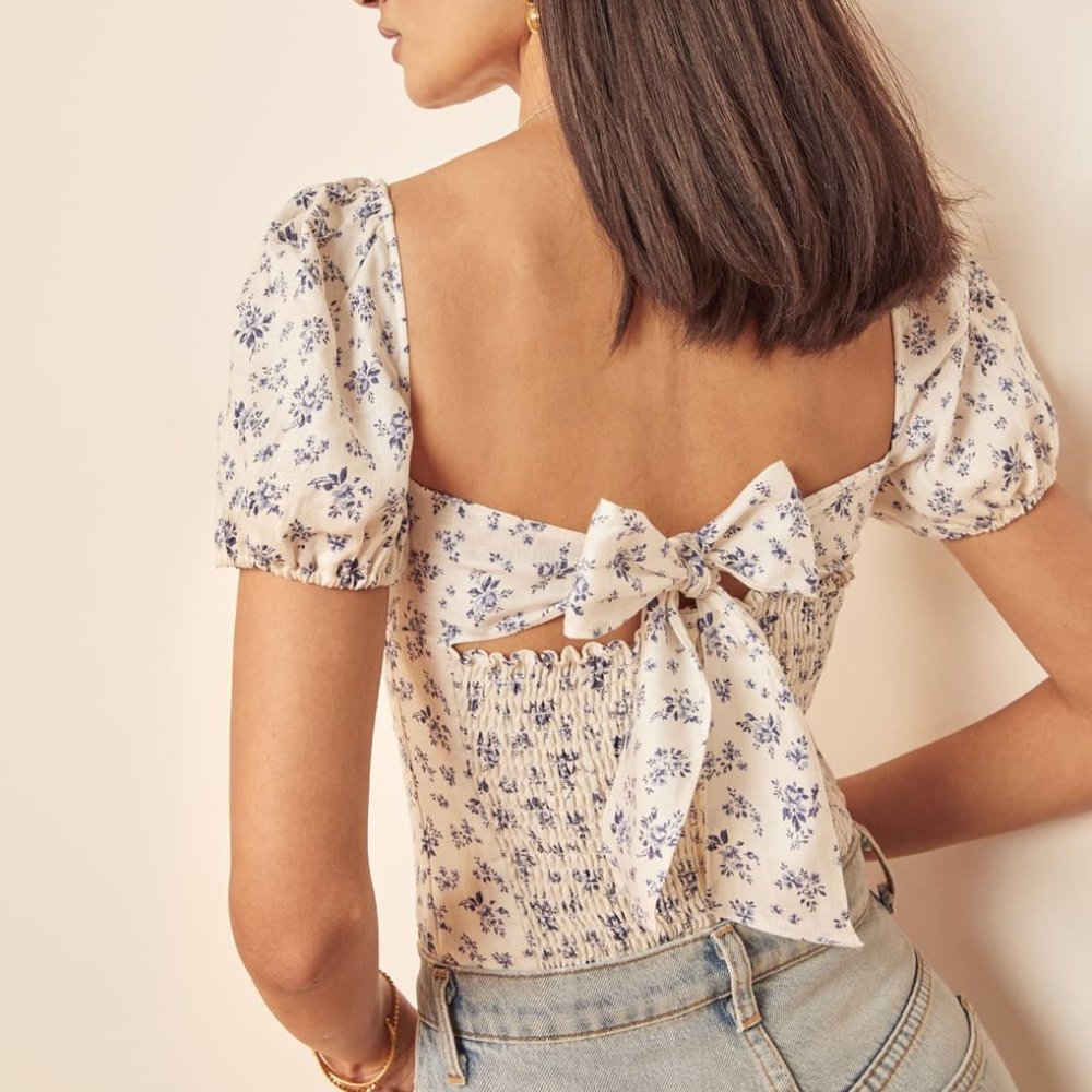 NWT - Casterly Top - Reformation w/ Delicate Bow
